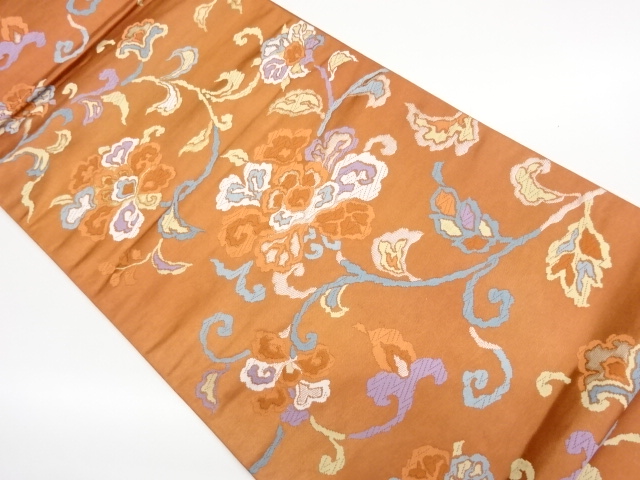 JAPANESE FUKURO OBI / WOVEN FLOWER ARABESQUE